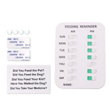 Pet Feeding Reminder Magnetic Sticker AM/PM Chart 2 pcs