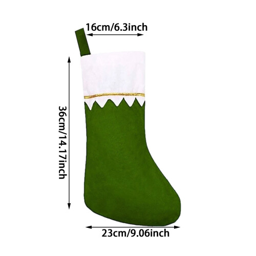 Christmas Stocking Red Green Gold Trim Felt 6PC 2