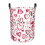 Red Love Hearts Print Laundry Hamper Large Foldable 2