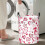 Red Love Hearts Print Laundry Hamper Large Foldable 6