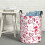 Red Love Hearts Print Laundry Hamper Large Foldable 7