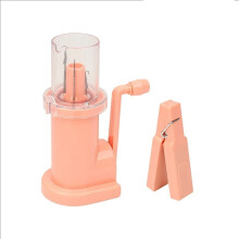 (bz-Pink) Portable Hand Knitting Machine Hand Crank Knit Loom for DIY Sweaters and Scarves Embellishment Tool with Accessories for Weaving
