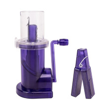 (bz-Purple) Portable Hand Knitting Machine Hand Crank Knit Loom for DIY Sweaters and Scarves Embellishment Tool with Accessories for Weaving