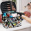 Draagbare make-uptas organizer van polyester met dubbele ritssluiting, groot formaat 5