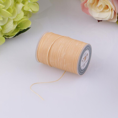 Beige waxed polyester thread flat 0.8mm 90m 1
