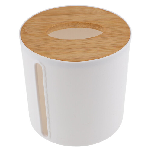 Toilet Paper Storage Box Bamboo White 1 Piece 2