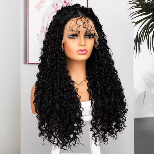 Perruque en cheveux humains Deep Wave Lace Front, densité 180 1