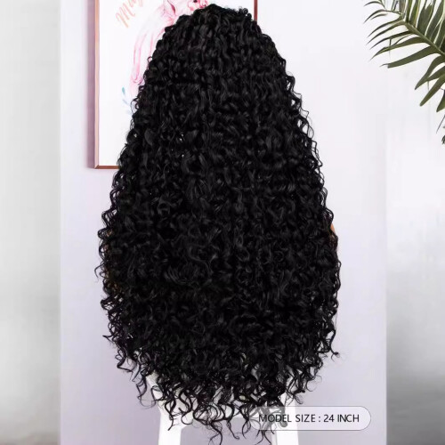 Perruque en cheveux humains Deep Wave Lace Front, densité 180 2
