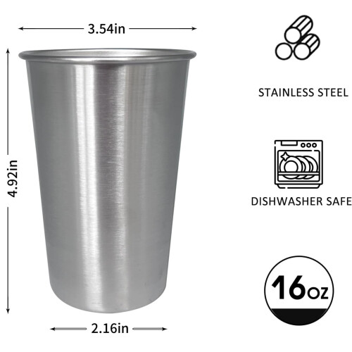 Stainless Steel Cups 16 Oz 500ml 4 Pack 1