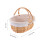 Unbranded wicker picnic basket with liner and handle 2