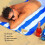 Strandhanddoeken van microvezel met strepen, set van 4 2