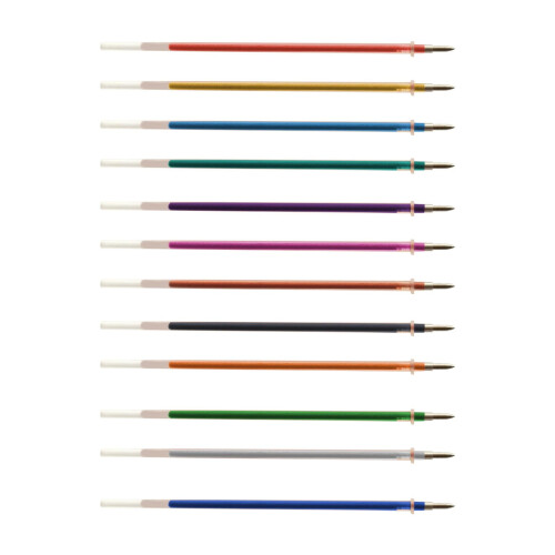 Gekleurde gelpenvullingen 0,8 mm medium punt 12-pack 1