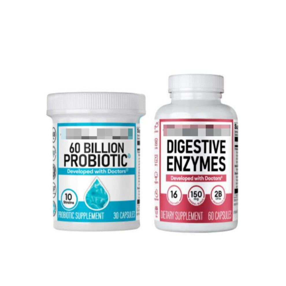 Advanced Gut Health Bundle: 60 Billion Probiotics 30ct Digestive Enzymes 60ct for Digestive, Gut, and Immune Health Supports