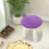 Stool Cushion Round Purple 15.7 Inch with Ties 4