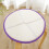 Stool Cushion Round Purple 15.7 Inch with Ties 5