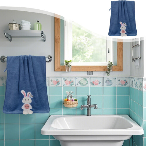 Easter Bunny Hand Towel, Polyester, 29.5 x 13.8 in 1