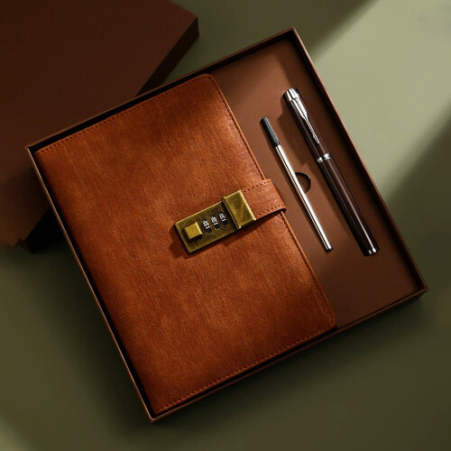 Vintage A5 PU Notebook with 3-Digit Lock 112 Pages 2