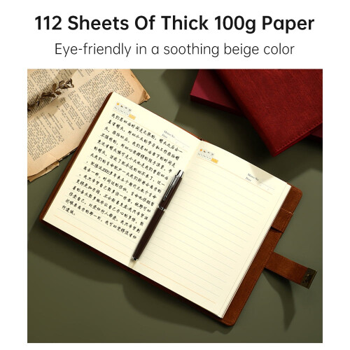 Vintage A5 PU Notebook 112 Pages with 3-Digit Lock 1