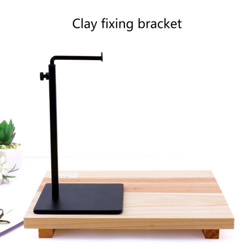 Display Stand Adjustable Clay Sculpture Stand with Wood 2