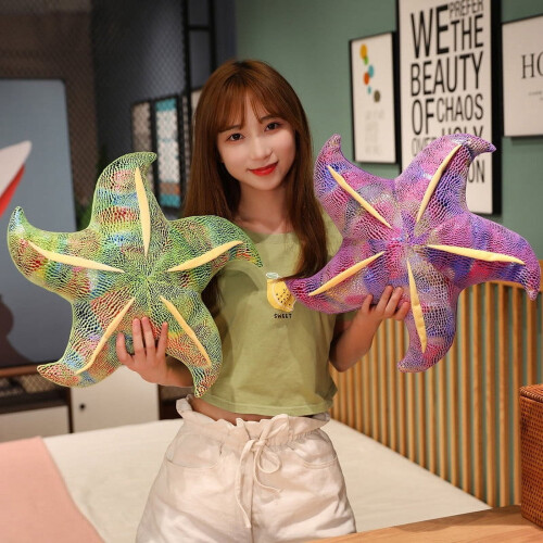Star-Shaped Throw Pillow Purple Plush Decorative Cushion 2
