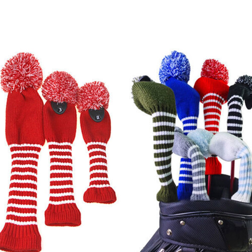 Golf Club Head Covers Knitted Style 3-Piece Set 1