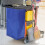 Cleaning cart bag blue reusable fabric with hooks 3