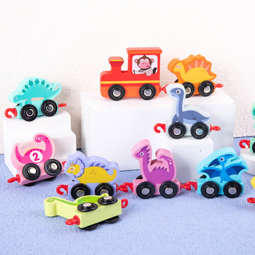 Dinosaur Pull-Along Number Train Wooden Toy 0-9 2