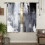 Abstract Black Grey Kitchen Curtains Rod Pocket 27.5x39 3