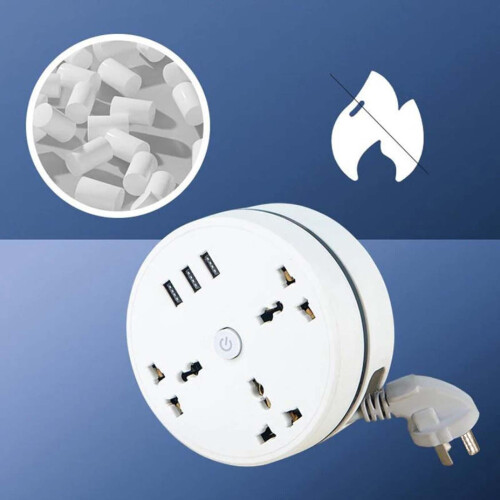 Universal Travel Plug Adapter with Retractable Power Strip 2