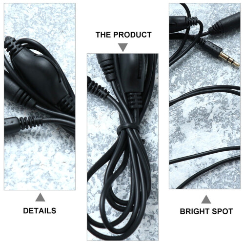 Earphone Extension Cable AUX Black Copper 1 Pc 1