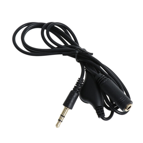 Earphone Extension Cable AUX Black Copper 1 Pc 2