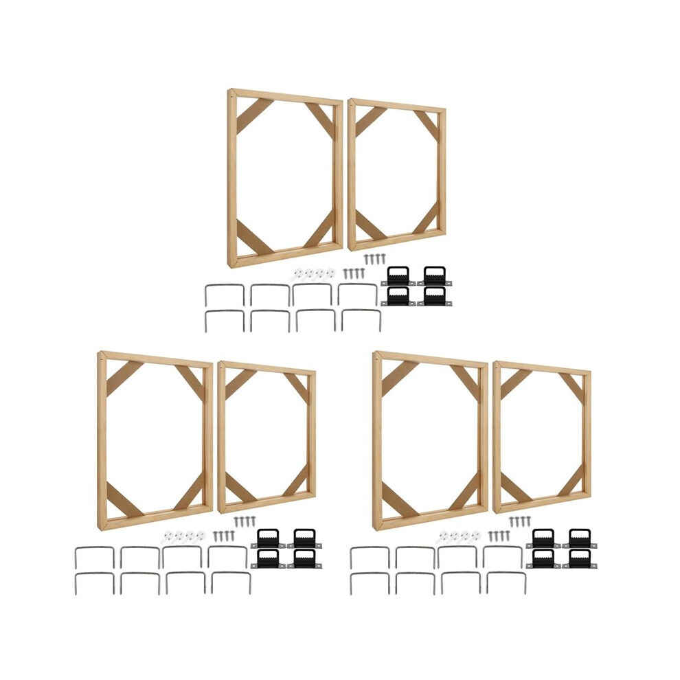 6 Set Diy Solid Wood Canvas Frame Kit, 16X20 Inch Canvas Frame Stretcher Bars Wood For Oil Paintings, Prints And Posters 6032320203827