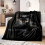 Black Cat Print Flannel Blanket Soft Warm Throw 1pc 2
