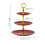 Cake Stand Plastic 3-Tier with Golden Handle Claret 7