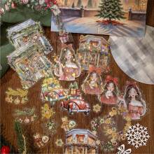 Christmas Island Gold Foil PET Stickers Vintage Ice Crystal