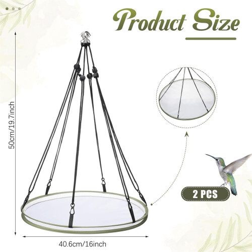 Metal Bird Feeder Hanging Tray with Open Mesh Bottom 2