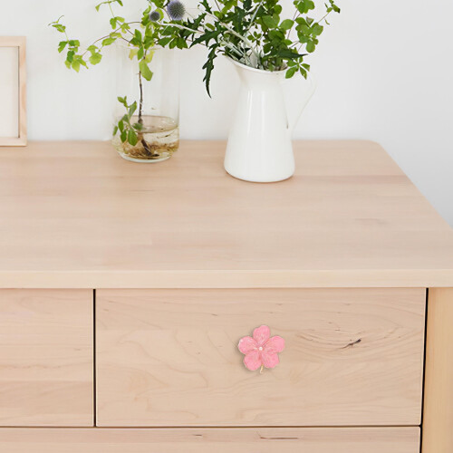 Pink Zinc Alloy Flower Pull Handle for Cabinet Drawer 1
