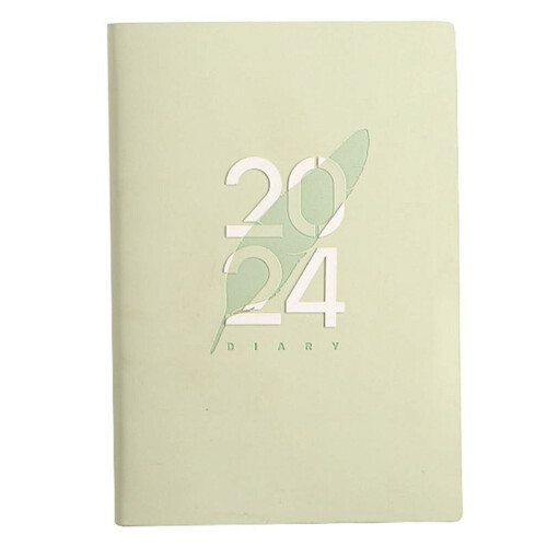 2024 A5 Daily Planner Notebook Green