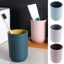 Lot de 2 gobelets ronds modernes en plastique Vnanda, incassables, pour comptoirs de salle de bain, compatibles avec le rinçage, la boisson et le