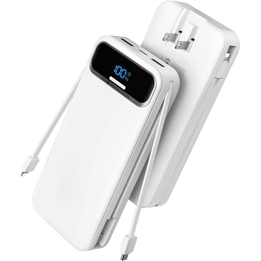Portable 20000Mah Power Bank With Built-In Cables And Ac 908436478205