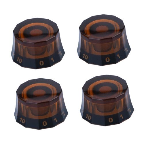 Guitar Knobs Light Brown 6mm Shaft 4 Pieces 1