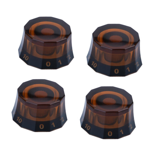 Guitar Knobs Light Brown 6mm Shaft 4 Pieces 2