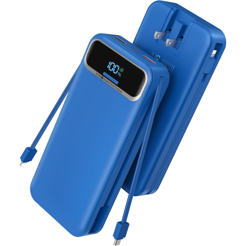 20000Mah Portable Power Bank With Built-In Cables And Ac 908436558112