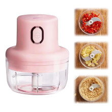 Wireless Electric Mini Food Chopper – 250ml Bowl, Garlic/Onion/Chili/Meat/Nut Grinder, Compatible with KitchenAid Stand Mixers