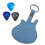 Guitar Picks Holder Case PU Leather with 3 Picks and Keyring 7