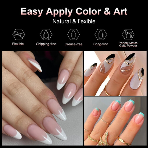 Fake Nail Tips Clear Acrylic Press-On DIY Nail Extensions 2