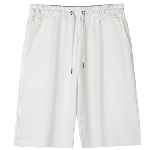 Kids Cotton Sweat Shorts with Drawstring White 7-8 Years