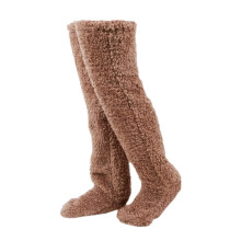 Pluche over-de-knie sokken, warm, dijhoog, 55 cm