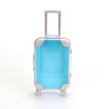 Small Transparent Suitcase with Wheels for Mini Travel and Home Organization