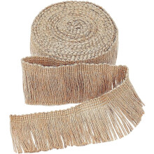 5.5 Yards 1.89" Wide Burlap Fringe Trim, Jute Lace & Tassel for Lampshades, Latin Dance Dresses, DIY Crafts – Compatible with Sewing